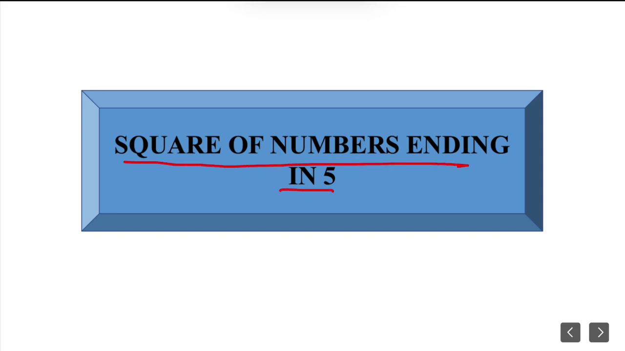 SQUARE OF NUMBER ENDING IN 5ll BEST TRICK BY PANKAJ SIR